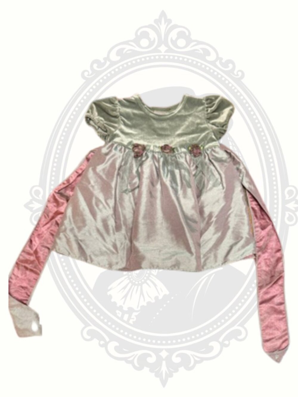 Perfectly Dressed Baby Girl Dress 18M Pink Satin Velvet Holiday Dress - 18M